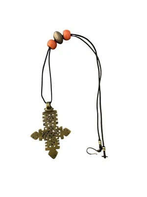 Colgante Cruz Copta Etíope Hecho en Etiopía Joyería Africana Suministros De Colección Foto 1 de 4