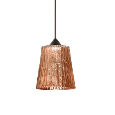 BESA LIGHTING 1XT-5125CF-BR Nico 4 Cord Pendant, Stone Copper Foil, Bronze - Image 1 of 2