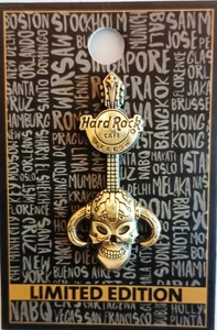 Hard Rock Cafe KRAKOW Year 2012 3D Horned Skull Guitar Pin - Picture 1 of 2