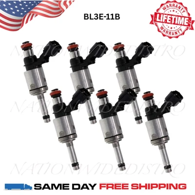 6x OEM Bosch Fuel Injectors for 2015-2019 Ford Transit-350 HD 3.5L V6 BL3E-HB - Image 1 of 4