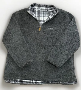 Pullover de palma reversible Sherpa polar cuarto cremallera forrado a cuadros para hombre XL EE. UU. - Imagen 1 de 11