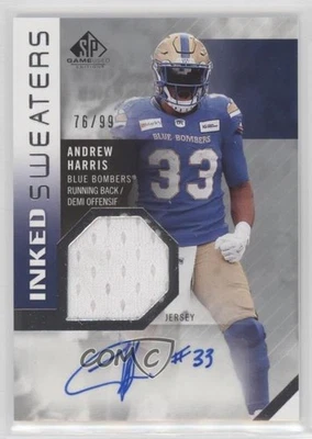 2021 SP Game Used Edition CFL Inked Sweaters /99 Andrew Harris #IS-AH Auto - Image 1 of 2