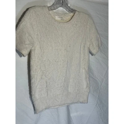 Suéter Anthropologie Tejido Difuso Manga Corta Crema Talla S Foto 1 de 4