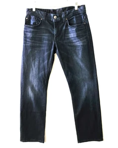 Fidelity Jeans Herren 32x30 Blau Slim Jim Denim Hose Dark Wash Faded Whiskering - Bild 1 von 9