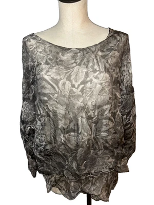 Женская шелковая многослойная блузка Saks Fifth Avenue размер XL Boho Whimsygoth - Изображение 1 из 4