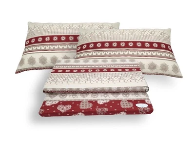 Completo Lenzuola Federe Fantasia Stampa Montagna Corvara 100% Cotone - Immagine 1 di 4