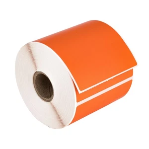 HOUSELABELS 3"x5" Direct Thermal ORANGE Labels, 1" Core - 9 Rolls - Picture 1 of 8
