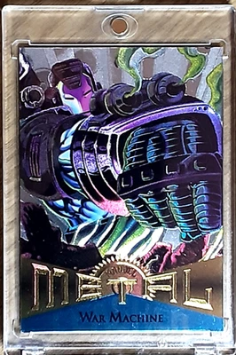 1995 MARVEL METAL SILVER FLASHER CARD 27 WAR MACHINE. - Image 1 of 3