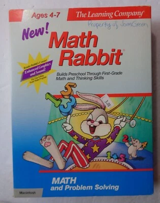 Vintage Macintosh Game - Math Rabbit by The Learning Company (Ages 4-7, Floppy) - Image 1 of 4