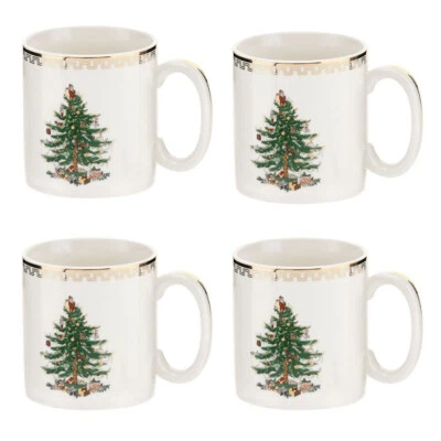 Spode Christmas Tree Gold Mugs Set of 4 - Image 1 of 3