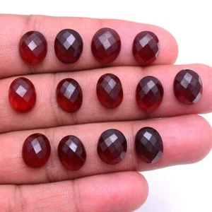 Lote de 13 piedras preciosas sueltas sin tratar corte a cuadros ovalado granate hessonita natural - Imagen 1 de 10