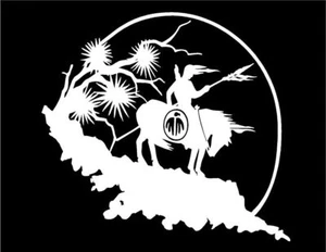 Large Warrior On Horseback Decal Spirit End of Trail car window vinyl sticker - Picture 1 of 2