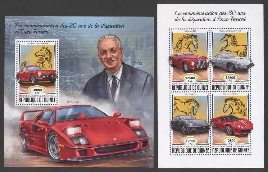 Guinea 2018 - Ferrari / productor de automóviles italiano - sellos estampilla MNH** Foto 1 de 1