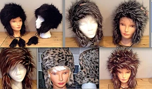 Shaggy Kunstfell Trapper Mütze Damen Herren Unisex Winter Bommel Quasten - Bild 1 von 9