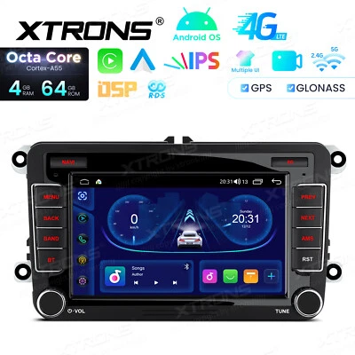 CarPlay 7" Car GPS Navi Stereo Radio Android 14 8-Core 4+64GB for VW Skoda Seat - image 1 of 4