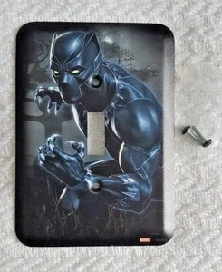 Marvel Comics Avengers Black Panther Metal Light Switch Cover Plate- Wall Decor - Picture 1 of 4