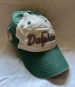 Miami Dolphins NFL Reebok Vintage Script Throwback L Fitted Cap Hat