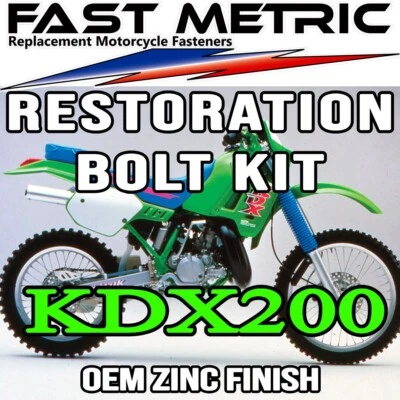 Kit de pernos de restauración Kawasaki KDX 200 1989-1994 en acabado galvanizado | AHORRA $$$ Foto 1 de 4