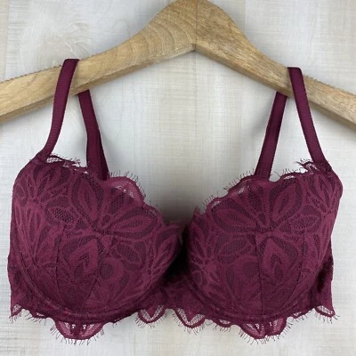Sujetador push up Victoria’s Secret ROSA para mujer 32DD granate forrado fecha múltiple Foto 1 de 4