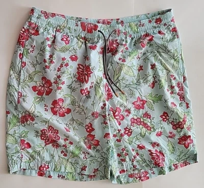 Pantalones cortos de natación Thomas Dean azul rojo floral para hombre XL Foto 1 de 4