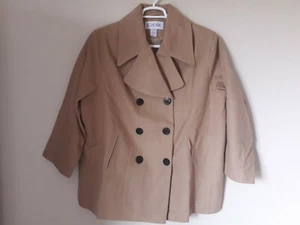 NWOT JG HOOK Women's Short Camel Wool Blend Women's Double Breasted Coat Sz 20WP - Picture 1 of 10