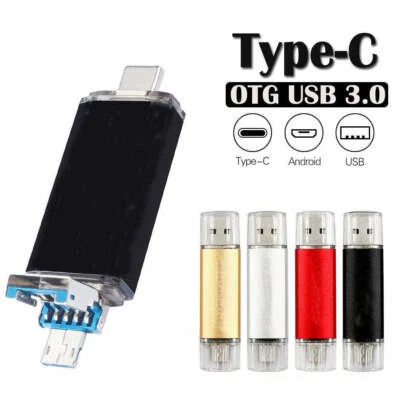 1TB 256GB USB 3.0 Flash Drive Memory Stick U Disk 3 in 1 For Type-C Android PC - Image 1 of 4