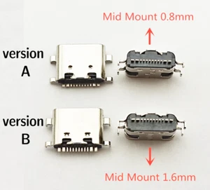 Connecteur à souder USB 3.1 Type-C femelle 16 PINS horizontal PCB DIY port prise - Photo 1 sur 5