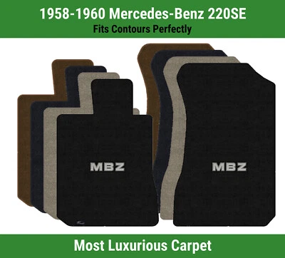 Alfombrillas delanteras Lloyd Luxe para Mercedes-Benz 220SE 58-60 con logotipo de apliques MBZ Foto 1 de 4