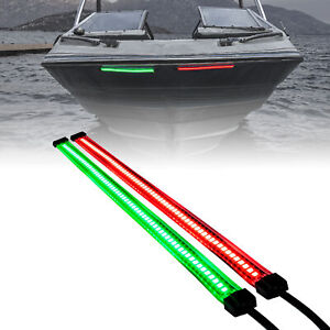 Red Green 66 LED 1-Row Marine Navigation Light Strip Kit for Kayak Pontoon Boat