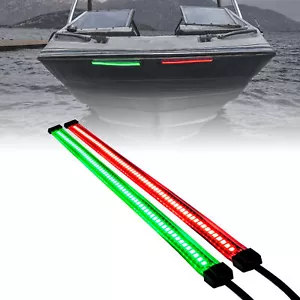 Red Green 66 LED 1-Row Marine Navigation Light Strip Kit for Kayak Pontoon Boat - Picture 1 of 7