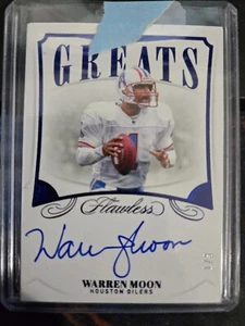 2019 Panini Flawless Greats Warren Moon 1/3 Jersey# Ebay 1/1 On Card - Picture 1 of 2