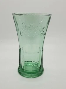 COCA~COLA Coke Green Libbey 16oz Wide Mouth Fluted Glass - Picture 1 of 10