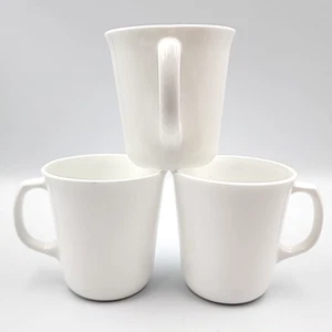 Set of 3 Corning Ware USA D Handle White Frost Coffee Tea Mug Vintage EXCELLENT - Picture 1 of 4
