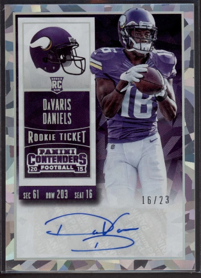 2015 DaVaris Daniels Contenders Cracked Ice  Auto  RC 16/23 #152 (B373) - Image 1 of 1