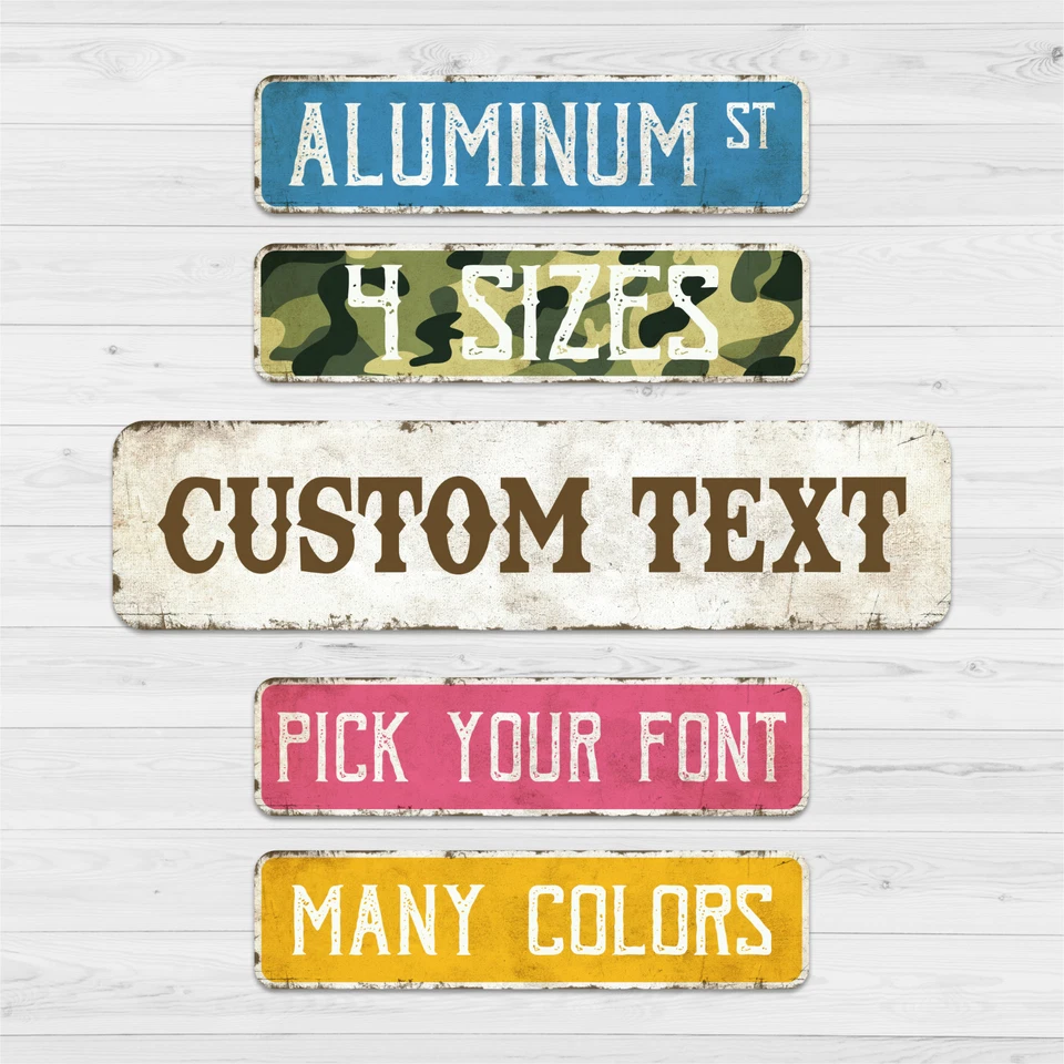 Custom Vintage Street Sign | Personalized Aluminum sign | 4 Sizes | Rustic Decor - Image 1 of 4