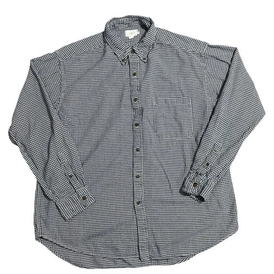 J Crew Mens Blue White Houndstooth Check Flannel Shirt Overshirt L Large B20 - Image 1 of 4