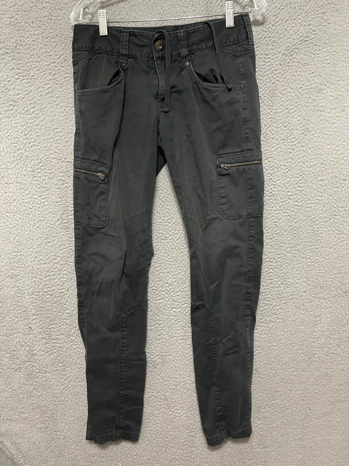 Pantalones cargo Athleta para mujer talla 4 negros con cordón de algodón para adultos Foto 1 de 4