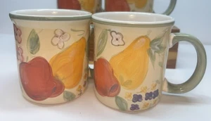 3er Set Tassen Gibson Home Everyday Fruit Grove Birnen Äpfel handbemalt Tassen - Bild 1 von 8