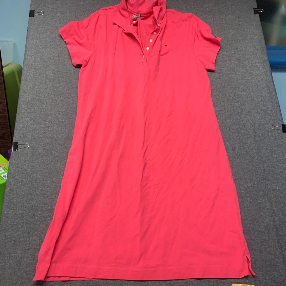Tommy Hilfiger Women’s Polo Shirt Dress Size XL Pink Classic Fit Short Sleeves - Image 1 of 4