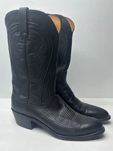 Botas Lucchese Hombre Western Talla 9 D Cuero Negro Estilo N1597 - Imagen 1 de 15