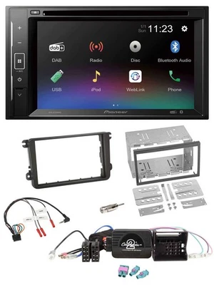 Pioneer Bluetooth Lenkrad USB 2DIN DAB DVD Autoradio für VW Amarok Beetle EOS Ca - Bild 1 von 4