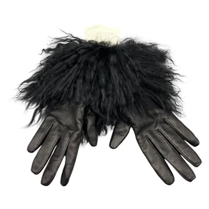 UGG Handschuhe Wildleder Lammfell Mongolisch Schwarz Gr. L / G Damenhandschuhe - Bild 1 von 8
