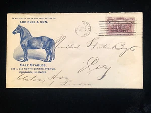 IL CHICAGO 1894 COVER #231 SALE STABLES CC ILLUS HORSE - Picture 1 of 2