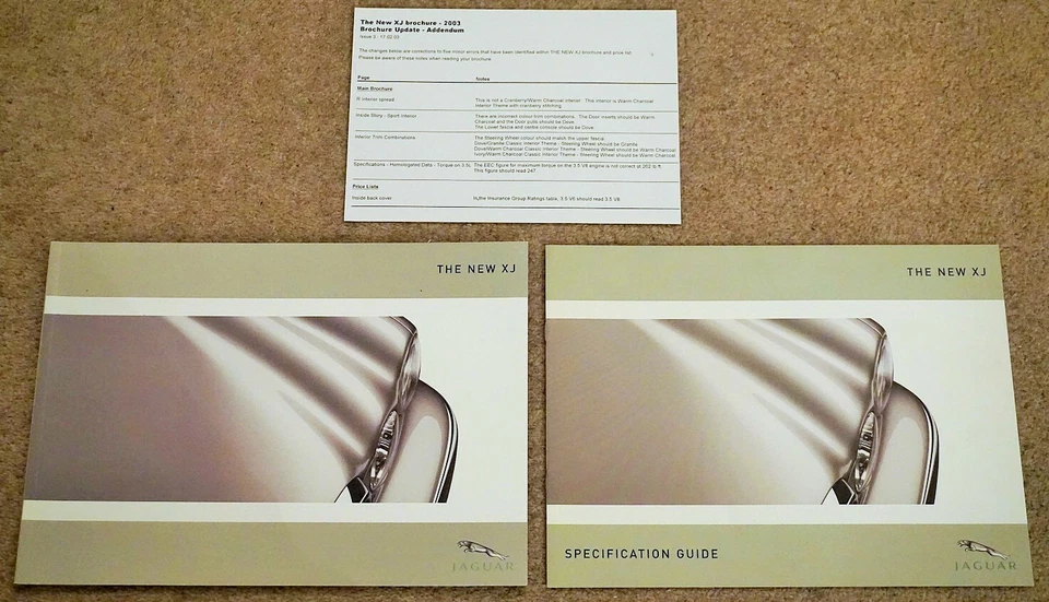 Jaguar XJ XJ6 XJ8 2003 2004 3,0 3,5 4,2 SE Sport XJR súper folleto y guía de especificaciones Foto 1 de 1