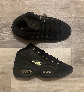 Reebok Question Mid Iverson 'Black Gold' ID9293 Youth Size 7, Women's Size 8.5 - Picture 1 of 12