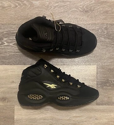 Reebok Question Mid Iverson 'Black Gold' ID9293 Juvenil Talla 6.5, Mujer Talla 8 Foto 1 de 4