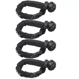 4 Pack Synthetic Soft Shackle Rope 56000lb Breaking Strength Recovery Tow Strap - Picture 1 of 8