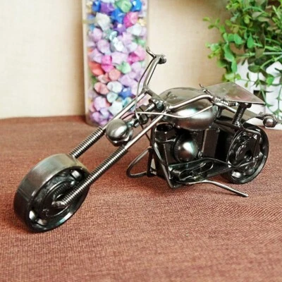 Retro Handmade Recycled Scrap Metal Art Motorcycle Sculpture Motorbike Model Toy - Image 1 of 4