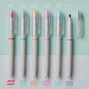 Waai Pilot Frixion Highlighter Pens Gray Sky Blue Soft Green Coral Pink Orange - Picture 1 of 18