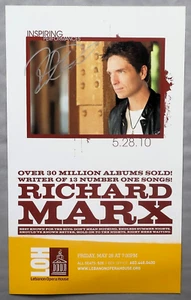 Richard Marx Concert Tour Poster Promo SIGNED / AUTOGRAPH. 5-28-2010. 8.5" x 14" - Bild 1 von 2